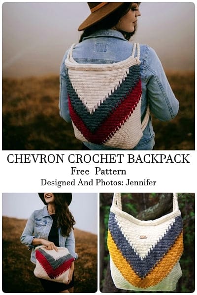 chevron crochet backpack free pattern for teen girl