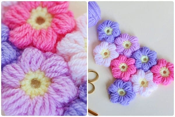 puff crochet flower free pattern