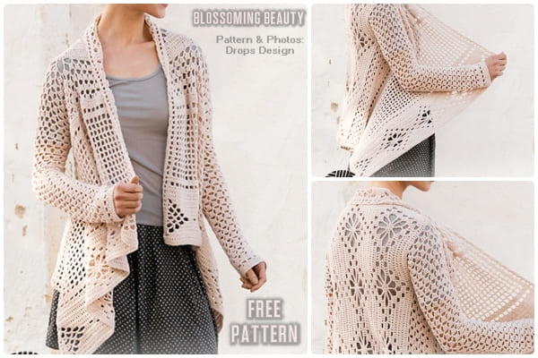 blossoming beauty crochet cardigan pattern free