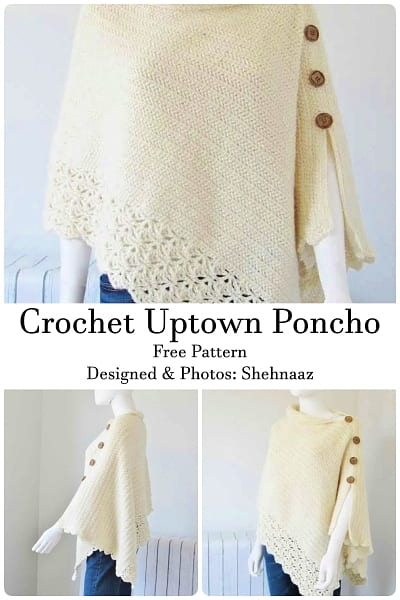 crochet uptown poncho free pattern