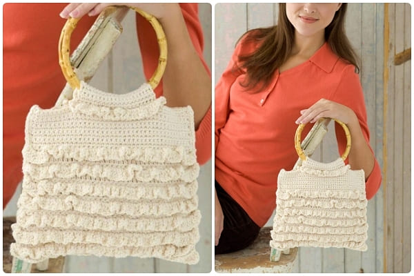 ruffled crochet handbag free pattern