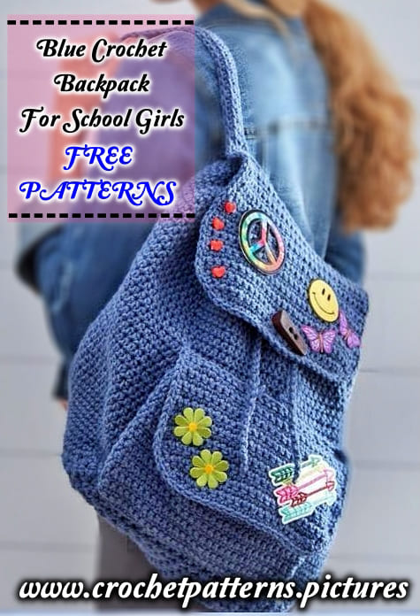 blue crochet backpack pattern free