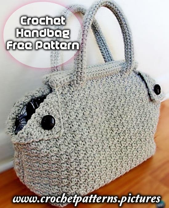 gray crochet handbag