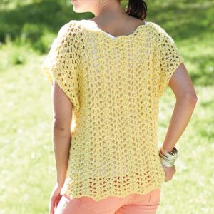 Yellow Scalloped Crochet Top Free Pattern Instruction | Free Crochet ...