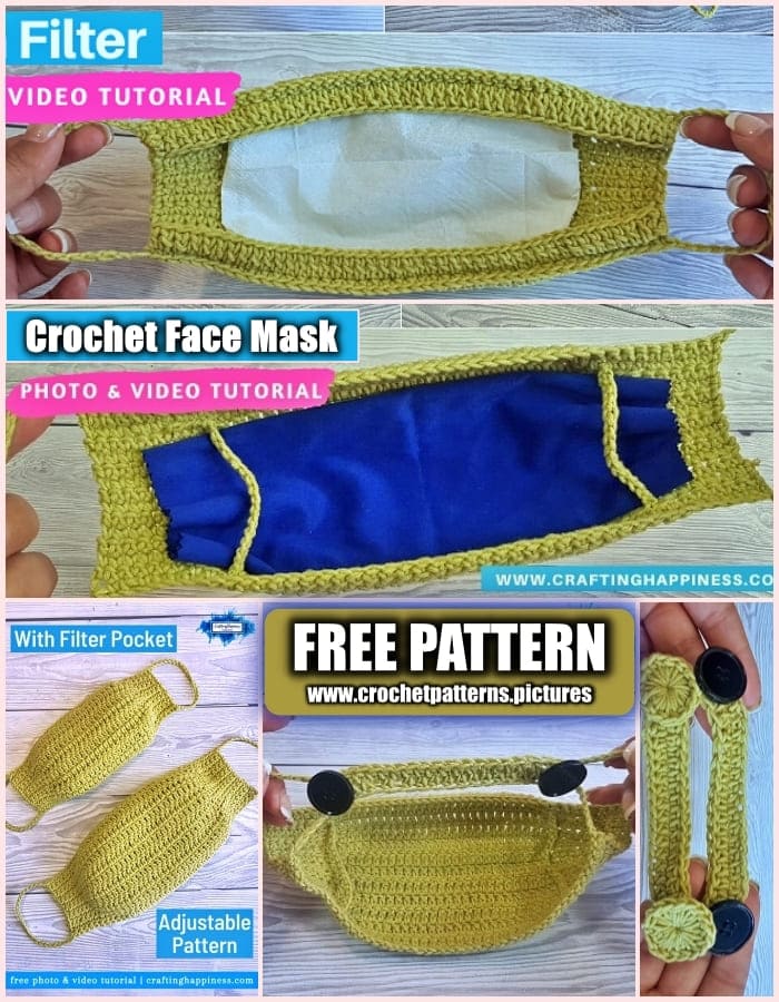 crochet face mask and adapter 