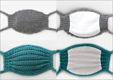 2021 crochet gray and green masks free patterns