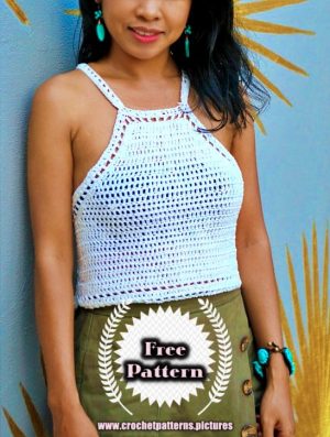 White Halter Crochet Top for Beginners | Free Pattern | Free Crochet ...