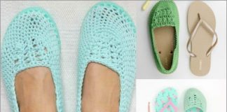 crochet flip flop slippers