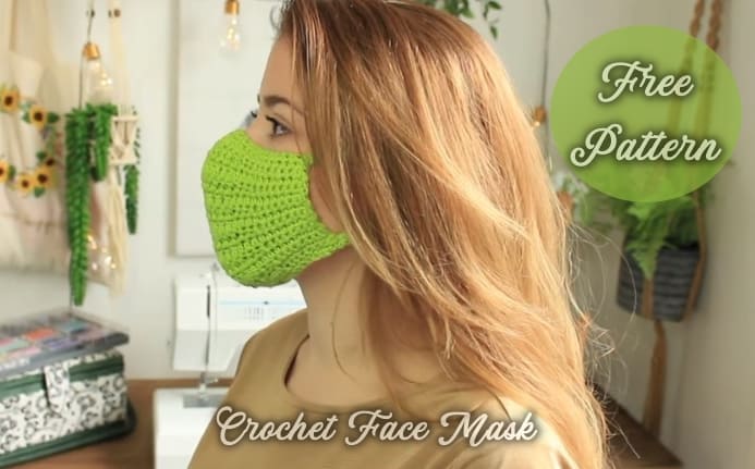 crochet face mask easy free pattern for beginners video tutorial