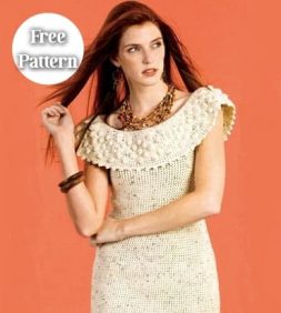 Off The Shoulder Crochet Dress | Free Pattern | Intermediate | Free ...