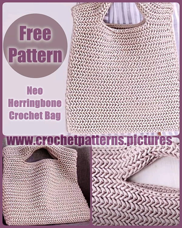 neo herringbone crochet hand bag free pattern