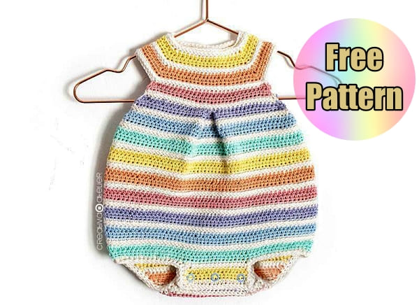 easy crochet baby romper free pattern for beginners tutorial