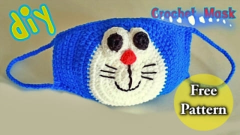 doraemon crochet face mask for kids free pattern