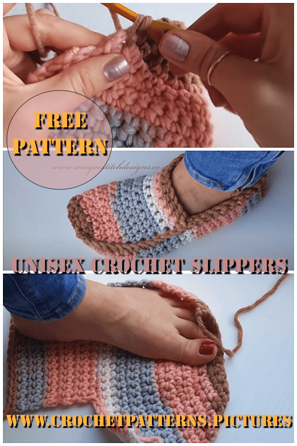 unisex crochet slippers free pattern