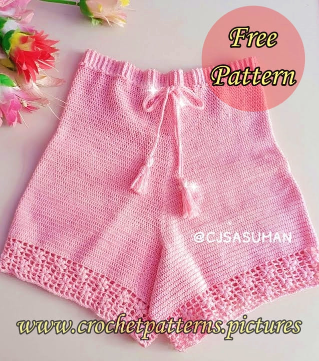 crochet free pattern, crochet shorts, crochet short free pattern