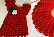 crochet red baby dress free pattern