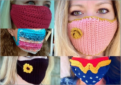 6 popular crochet face masks free patterns