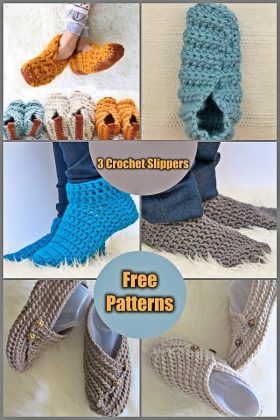 3 Crochet Slippers | Free Patterns | Free Crochet Patterns