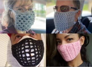crochet face mask for men and women